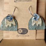 Pendientes Intercambiables, 9 en 1, Plata 925 Y Cds reciclados, brillos y contrastes sutiles con aros.