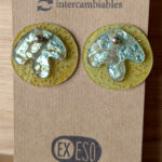 Pendientes versátiles, 4 opciones en 1, Plata 925 y cds reciclados ocre y plateado - Image 6