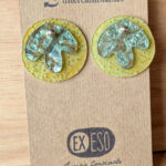 Pendientes versátiles, 4 opciones en 1, Plata 925 y cds reciclados ocre y plateado